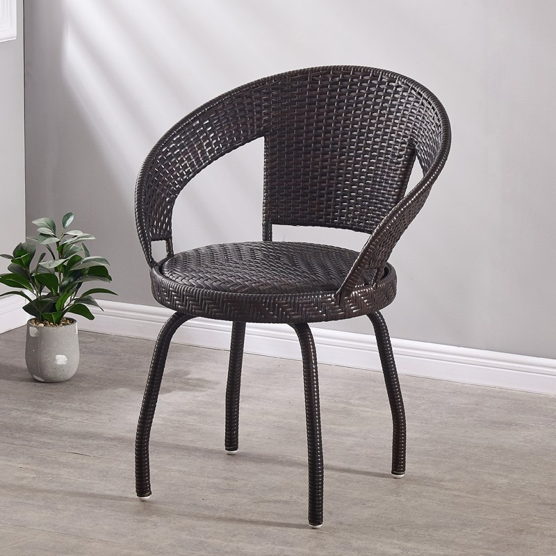 户外藤椅单人休闲靠背椅编织家用庄子然老人庭院室外简约阳台小腾桌椅