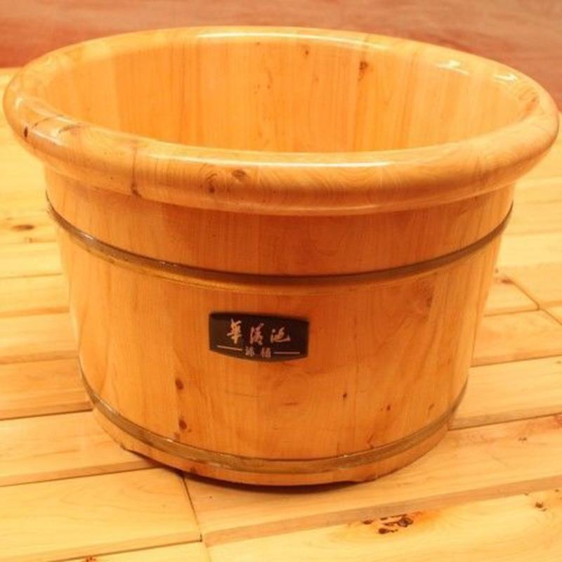 26高圆边+泡脚药体验装 双人大号木桶家用加大号夫妻情侣节双人泡脚两人洗脚木盆水型盆