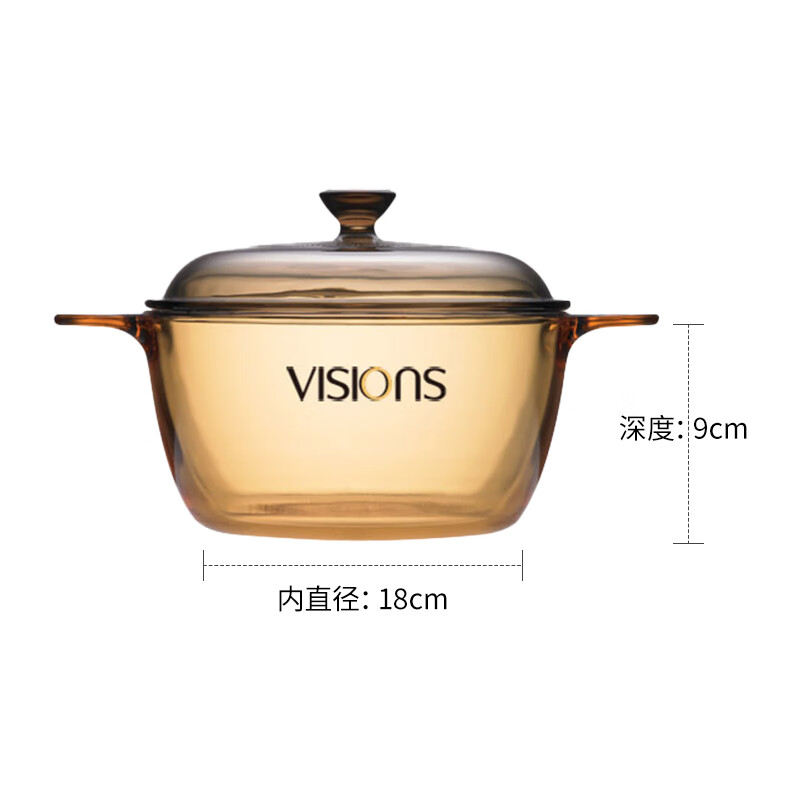 康宁 晶彩生活7件组(晶彩1.5L双耳透明锅+晶尊餐具小碗×2、大碗×1、小盘×2、大盘×1) )VISIONS 套高清大图