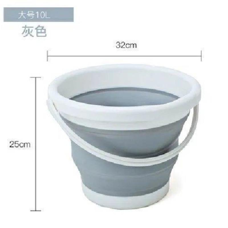 迷你便携式 折叠桶 超声波懒人洗衣神器涡轮清洗器洗衣机配件-- 蓝色桶(10L)不含清洗器不含赠品