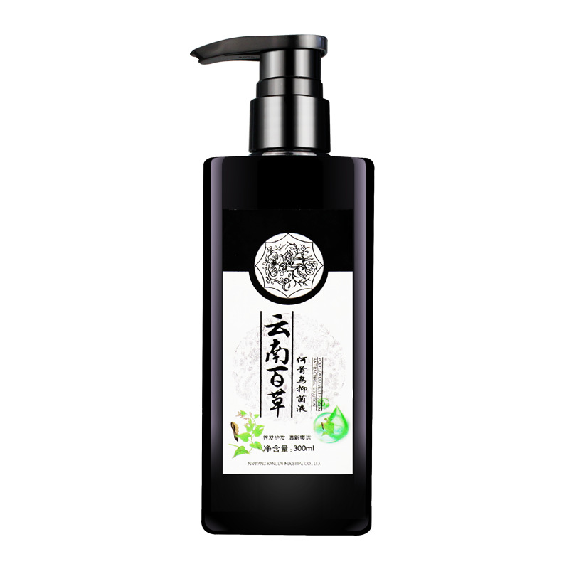 [2瓶]洗发水去屑头部脂溢性毛囊清洁皮肤发用液套装持久留香何首乌生姜艾草洗发露去屑止痒护发素女沐浴乳高清大图