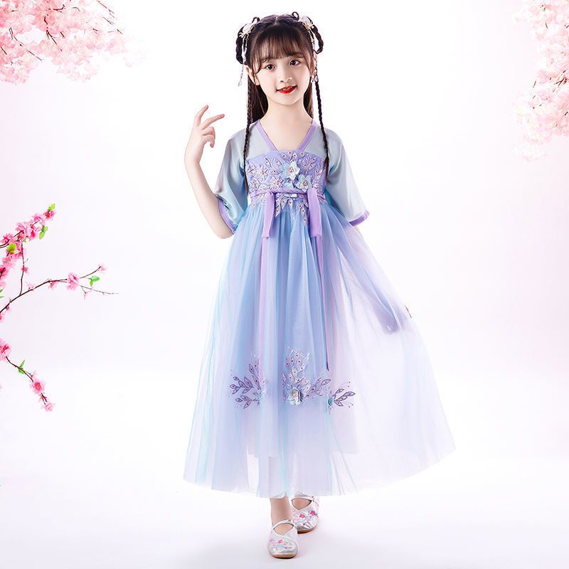 女童汉服夏儿童古装连衣裙仙女裙仙公主裙中国风小女孩夏款裙子