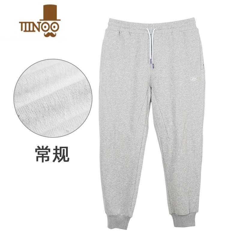 YANXU运动长裤子男宽松束脚休闲扎袜篮球针织美式训练春季针织卫裤高清大图