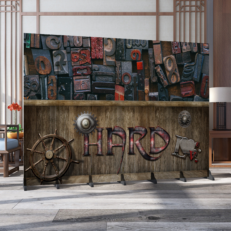 中式屏风卧室遮挡家用装饰隔断墙客厅酒店办公室折叠移动双面折屏 酒红色爆款12