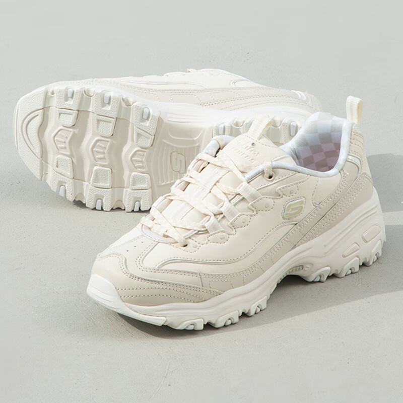 斯凯奇(Skechers)女鞋 2023秋季新款时尚老爹鞋厚底增高休闲耐磨运动鞋 149227-OFWT 5/35/22