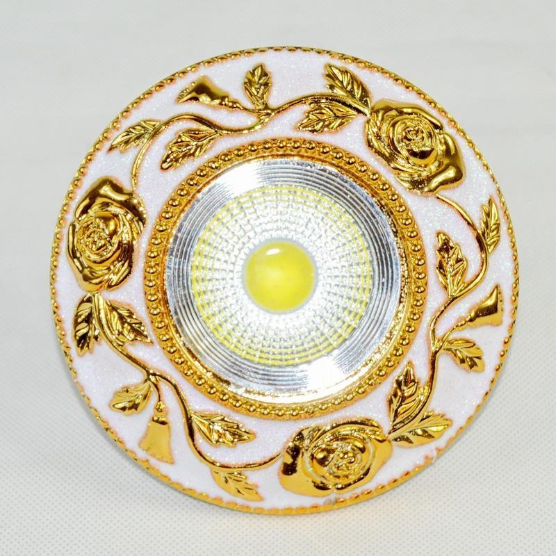 天花灯欧式射灯3w5w客厅过道树脂三色变光75猫眼牛眼孔灯筒灯白光4号3