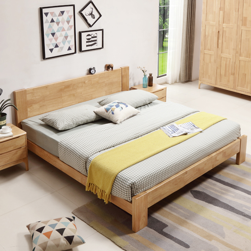 臻远 ZY-SMC-175 实木床卧室床北欧床公寓床家用床 1.5米