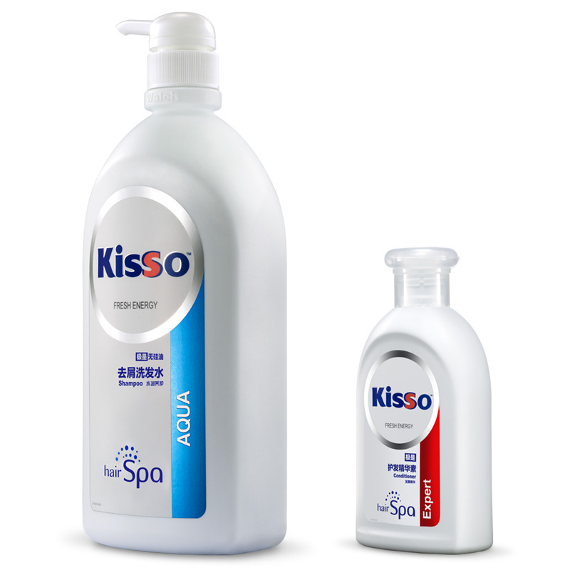 kisso/极是洗护套装 无硅油去屑洗发水水润养护980ml+护发精华素200ml 威露士(Walch)出品