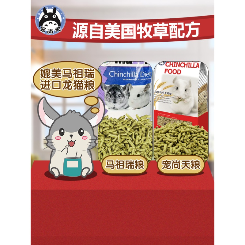 多维高纤龙猫粮食5LB主粮饲料宠物食物主食用品马祖瑞配方高清大图