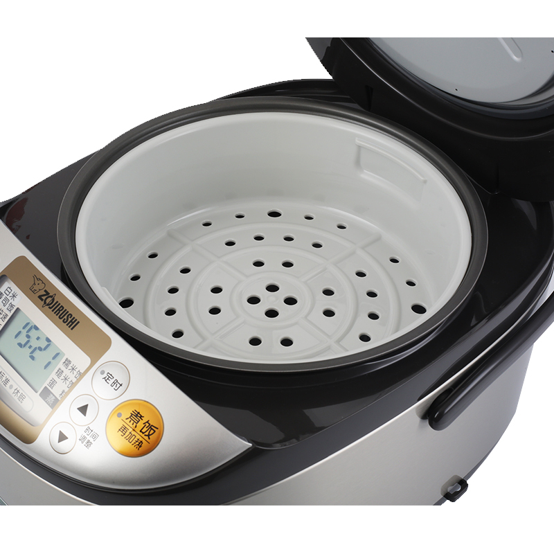 象印(ZO JIRUSHI)电饭煲NS-TSH10C 微电脑定时多功能电饭锅3L三维立体加热合金内胆家用带蒸笼4-6人份