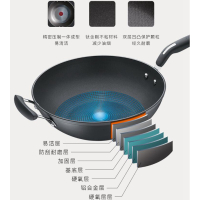 苏泊尔新品钛金刚第四代火红点炒锅真不粘炒菜锅铝合金无油烟锅具电磁炉明火通用PC32HA1
