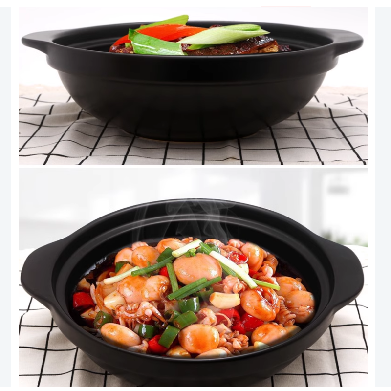 册宣 陶瓷大号 砂锅干锅小火锅炖锅石锅超大明火商用耐高温干烧不裂沙锅 7000ml无盖款高清大图