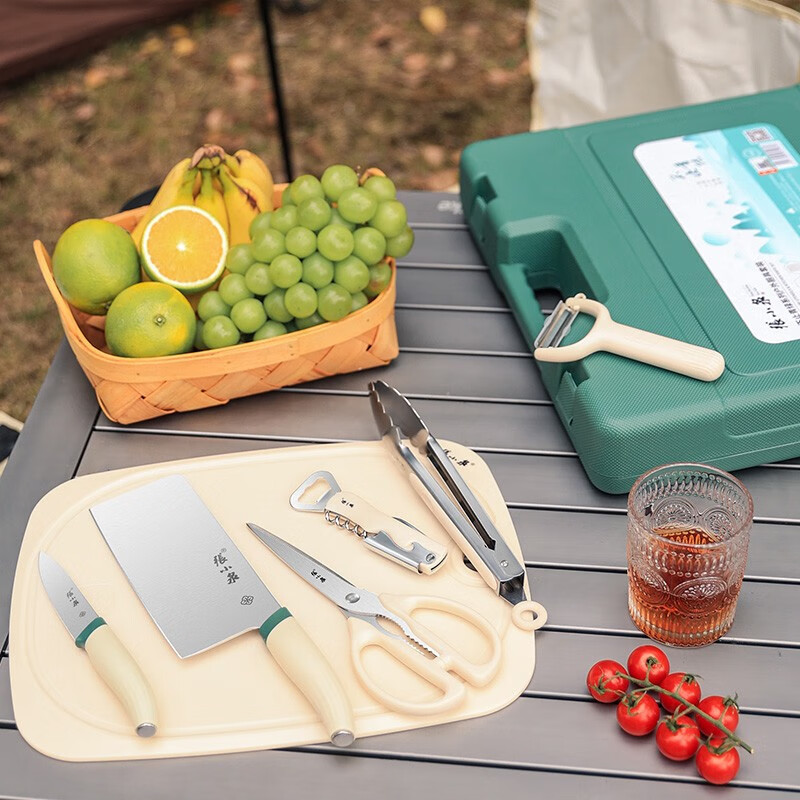 张小泉 S42000100 不止青绿系列户外厨具套装 8件套高清大图