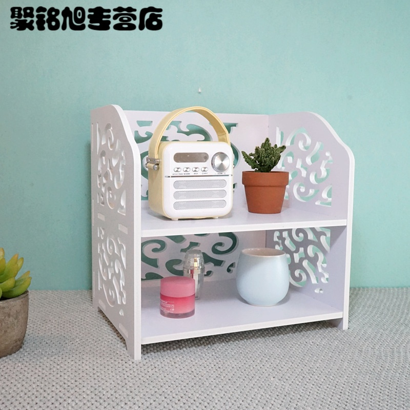 桌面置物架书架办公桌转角储物架化妆品收纳架护肤品整理架双层架储物架家用收纳置物架子储物置物收纳架家用