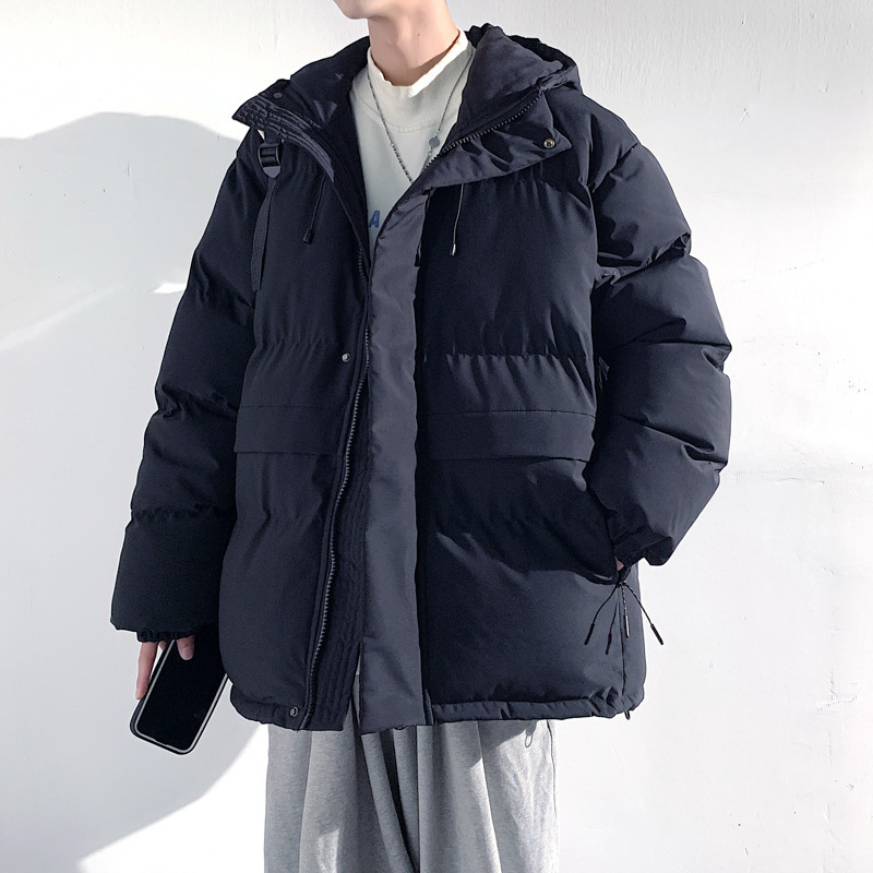 男士棉衣外套2022冬季新款ins宽松大码棉袄港风加厚保暖连帽棉服莎丞
