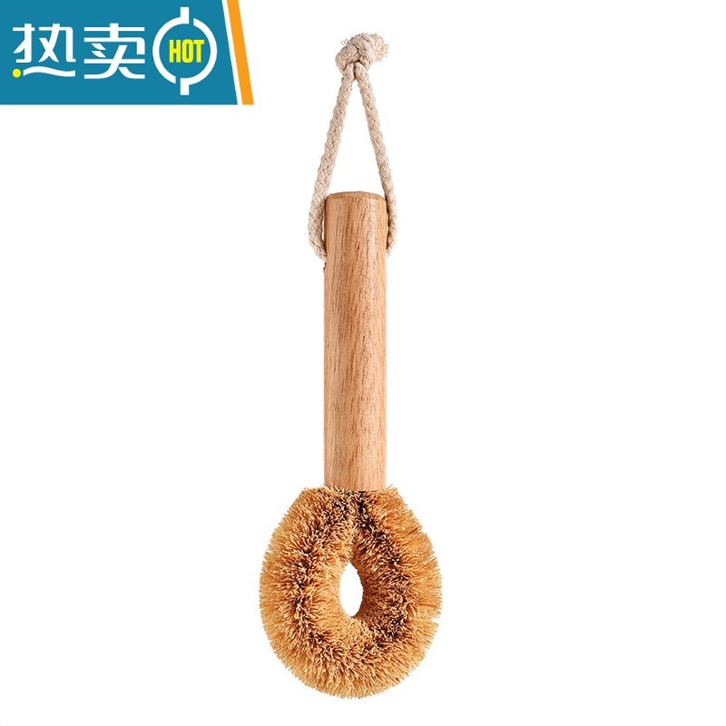 敬平长柄洗锅刷家用不粘锅厨房灶台刷洗碗刷椰棕刷子清洁刷 长款锅刷高清大图