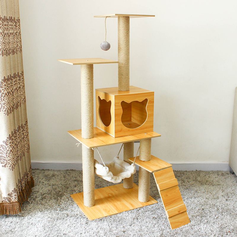 猫爬架木质猫窝大型剑麻猫抓柱猫跳台猫架猫树宠物猫玩具多省(请先与客服确认再)