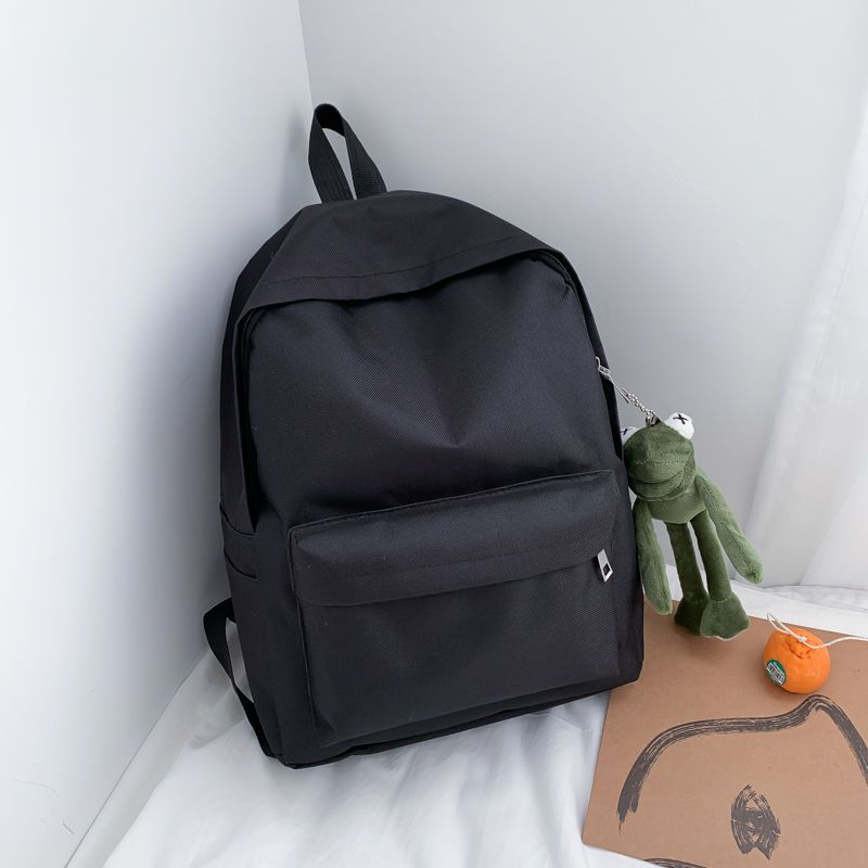 日系原宿古着感书包韩版ins风复古大容量背包女学院风学生双肩包黑色