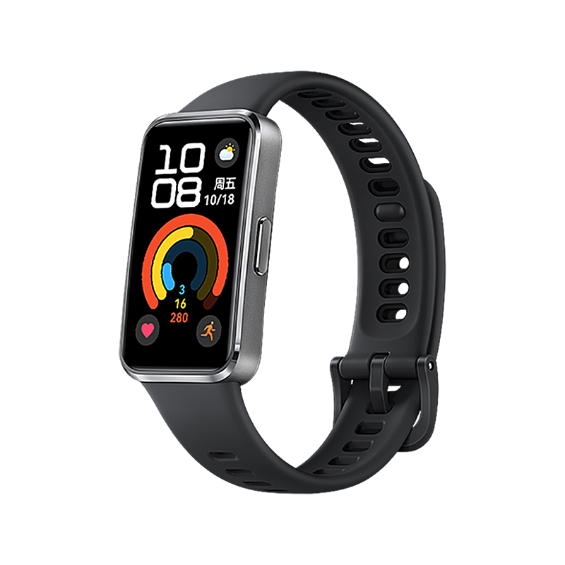 华为擎云 HA5A0 智能手环 羽砂黑氟橡胶表带