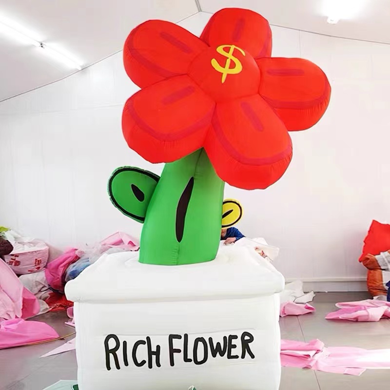 充气花朵气模商场樱花美陈露营景区摆件 2米A款有钱花盆栽