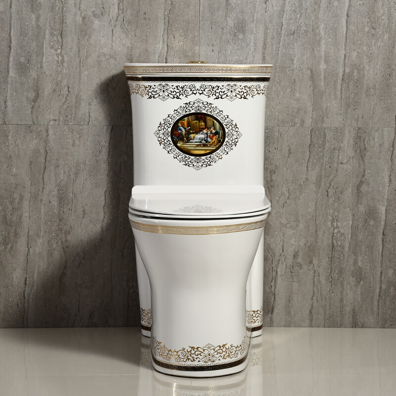 卫浴家用抽水马桶虹吸式坐便器彩色欧式静音节水洁具250/350波迷娜BOMINA
