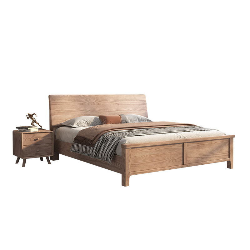 中豫鑫泽 ZYXZ4022718简约白蜡木实木床原木风单人床1.5米含两个床头柜高清大图