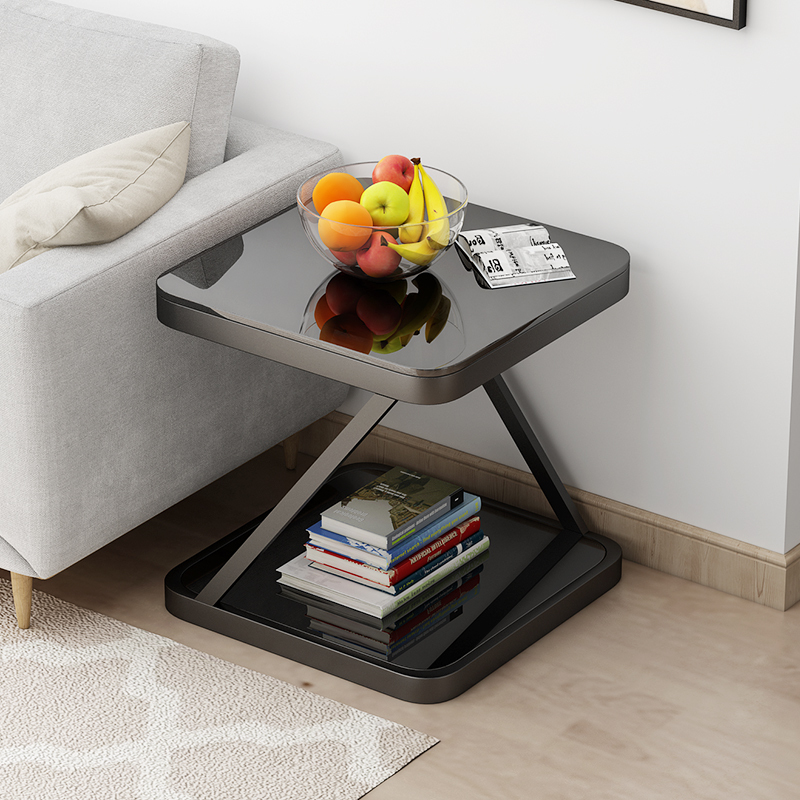 寻木匠北欧迷你角几简约现代创意钢化玻璃小茶几卧室小方桌沙发边几