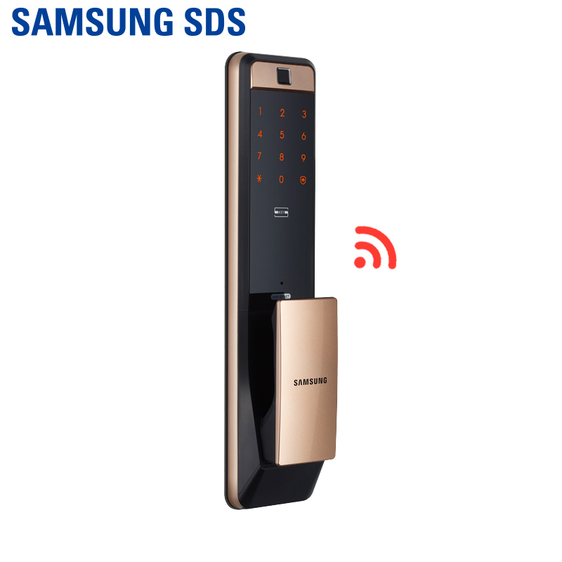 三星(SAMSUNG)指纹锁密码锁家用防盗锁智能电子锁自动上锁SHP-P72银色[副]