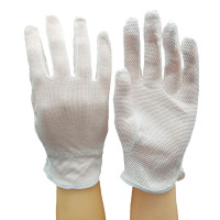 路宁 点塑礼仪作业手套 点珠防滑 劳保手套 10付