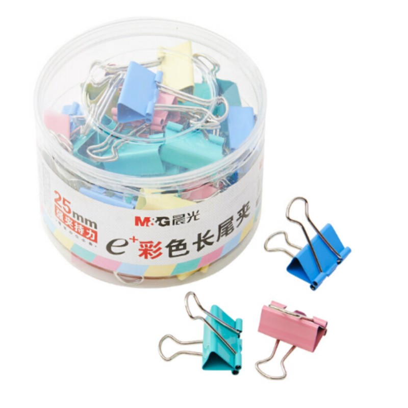 晨光(M&G)ABS92741 长尾夹 Eplus25mm(筒装)彩色 4# 3筒装