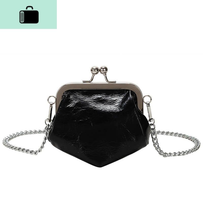 网红小黑包迷你贝壳单肩包潮包包女包新款2020春夏百搭ins斜挎包NEW LAKE女斜挎包图片