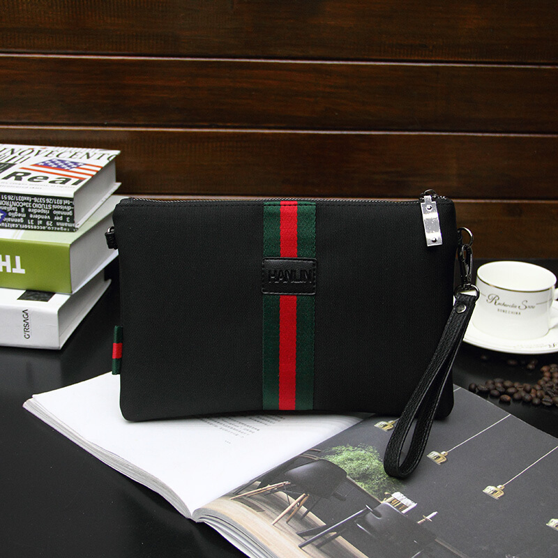 精神小伙夹包社会手拿包男士手包吴迪刘叉叉津布帆布钱包大容量