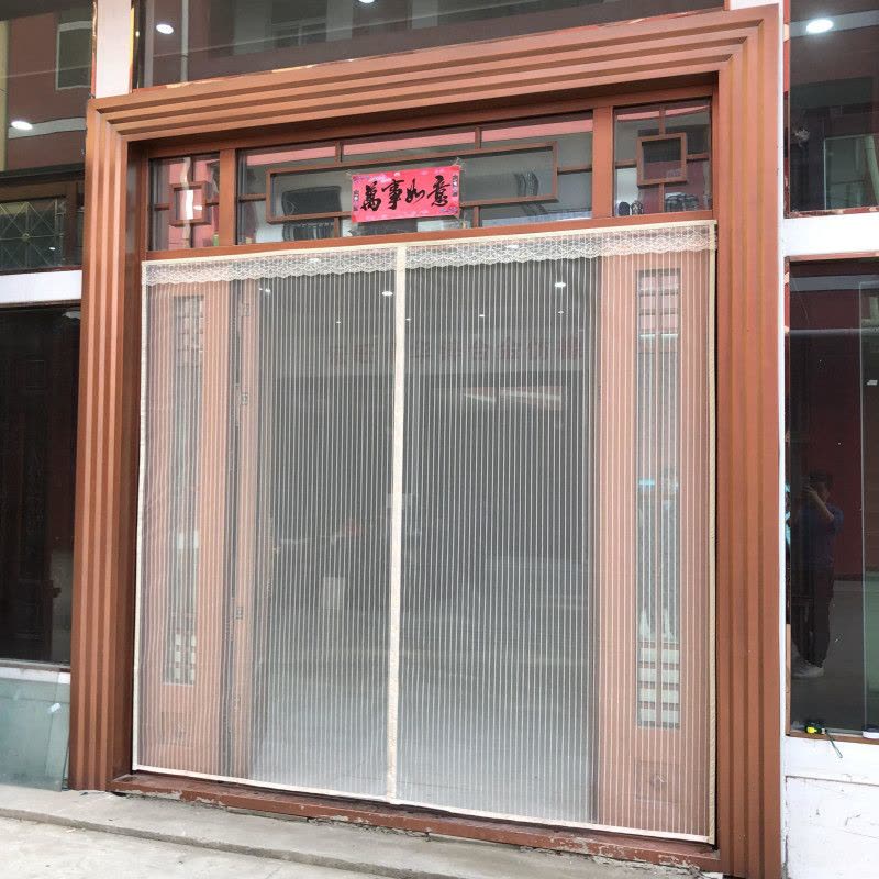 铝合金铁门魔术贴门帘大门免自吸门帘子打孔磁性定制防蚊窗网防蝇图片