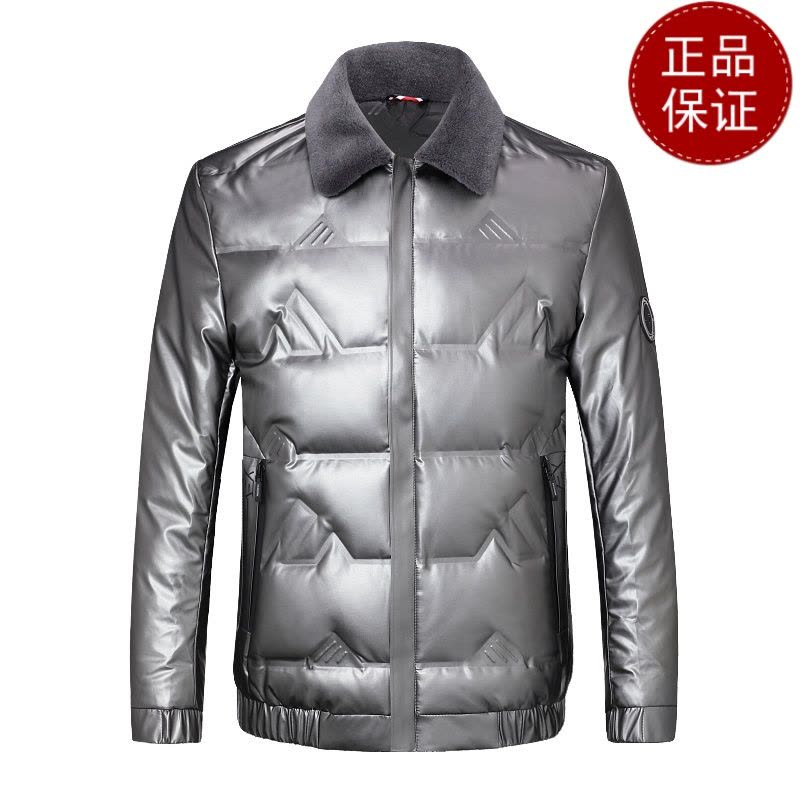 免费退换 冬装正品男士短款亮面羽绒服纯羊毛翻领中青年潮流保暖防寒外套男反季促销特价图片