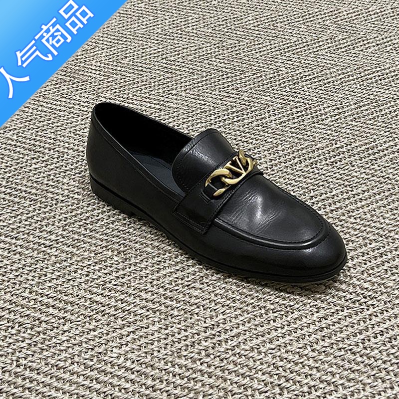 SUNTEK圆头小皮鞋一脚蹬软底百搭乐福鞋女英伦风平底懒人通勤单鞋子高清大图