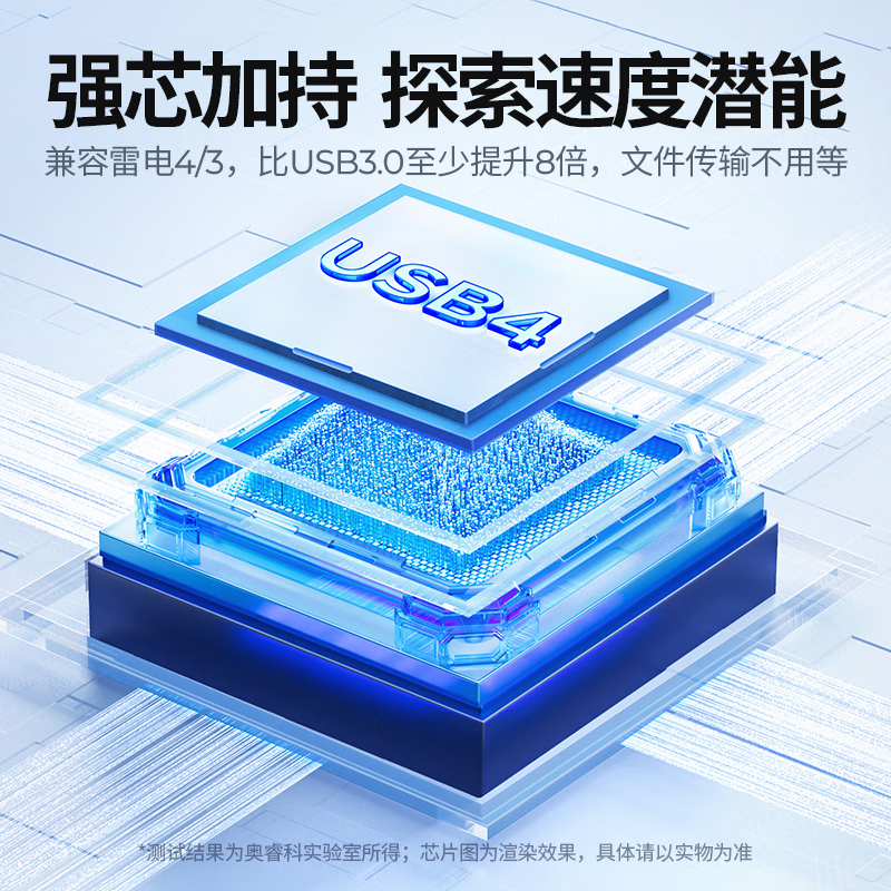 奥睿科(ORICO)USB4硬盘盒兼容雷电4/3 M.2 NVMe SSD固态硬盘盒/适用苹果Mac ACOM2高清大图