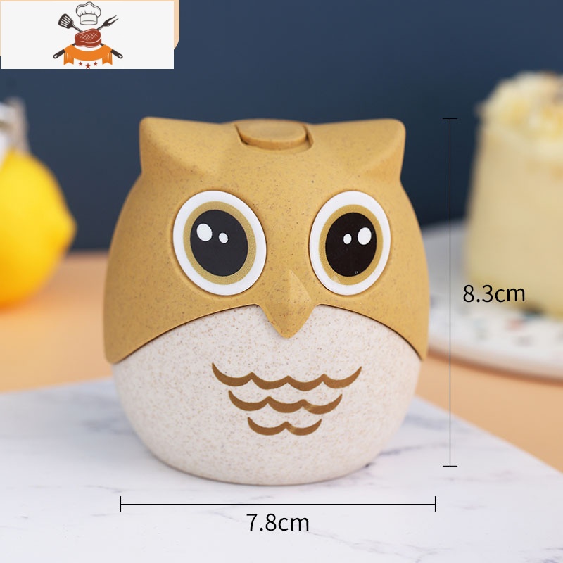 卡通小猪牙签盒家用个性按压式牙签筒创意自动弹出可爱牙签罐轻奢 敬平 猫头鹰款牙签罐Q4自签弹奢