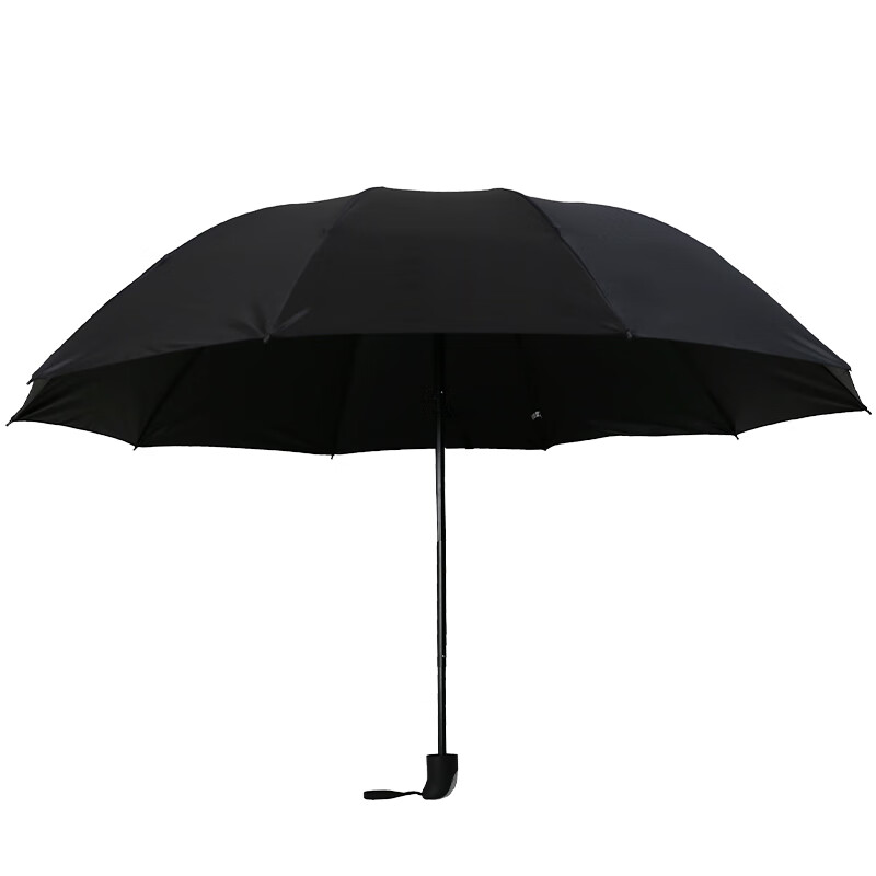 艾逸瑶选 贝尔10骨黑胶晴雨伞YS-1849 便携折叠晴雨伞两用男女通用 加固抗风 黑胶伞布