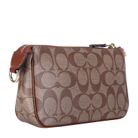 COACH 蔻驰 奢侈品 欧美时尚女士卡其色PVC印花手拎包手腕包女手包