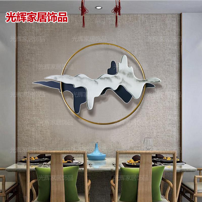金属壁饰背景墙面壁挂酒店客厅玄关轻奢挂饰过道山水壁饰墙面装饰 三维工匠 88*60cm高清大图