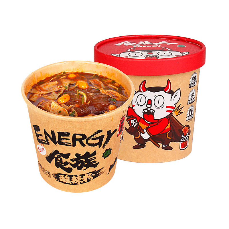 食族人酸辣粉网红酸辣粉食族人重庆红薯粉丝速食桶装6桶
