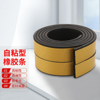 龟固 三元乙丙发泡海绵条 EPDM带背胶自粘橡胶条 隔音减震网格背胶密封条 平板25*3mm 1米 单位:个