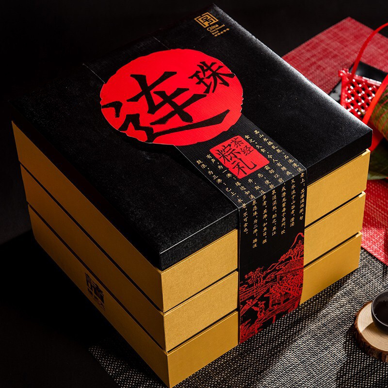 端午粽子 连珠 1818g 18粽6小罐白茶(盒)