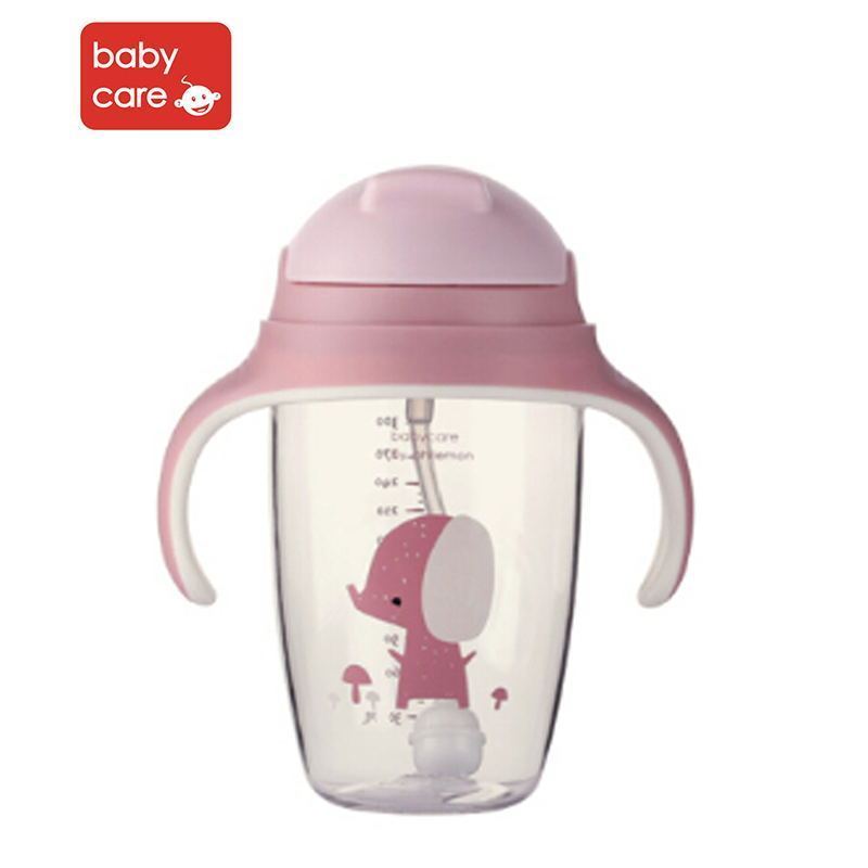 babycare宝宝婴儿学饮杯防漏防呛6-18个月吸管水杯防摔儿童鸭嘴杯 樱粉 2690