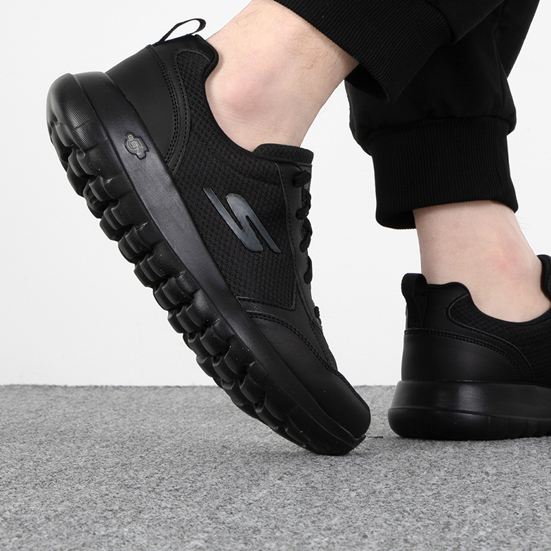 Skechers/斯凯奇男鞋新款健步鞋轻质缓震透气运动休闲鞋216166-BBK ZP