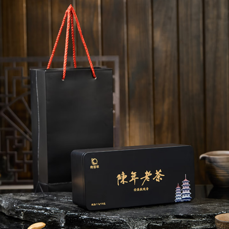 传百年茶叶 陈年老茶铁观音礼盒装 225克/盒(7.5g*30泡)高清大图