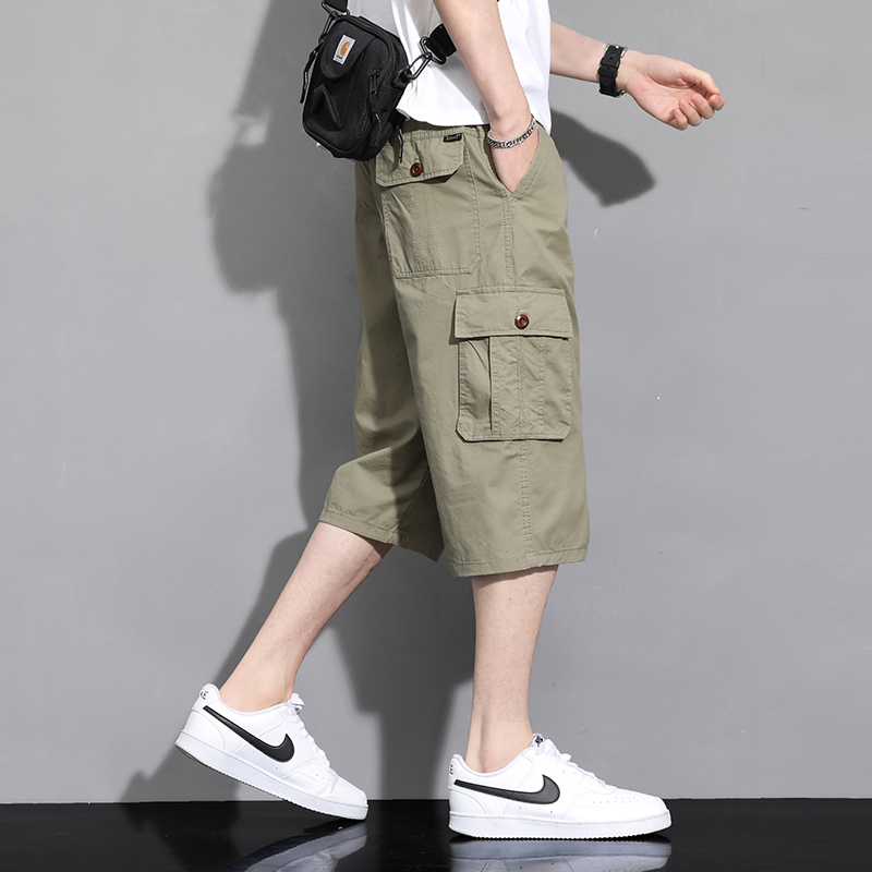 渔人船长夏季男士七分裤时尚休闲运动裤中裤美式工装裤高清大图
