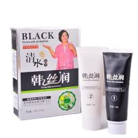 韩丝润清水洗白染发剂黑色植物一洗黑洗水染膏 韩丝润