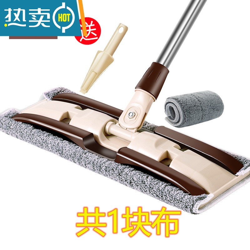 敬平2021新款夹固式平板拖把懒人家用一拖夹布地拖布拖地器净免手洗高清大图