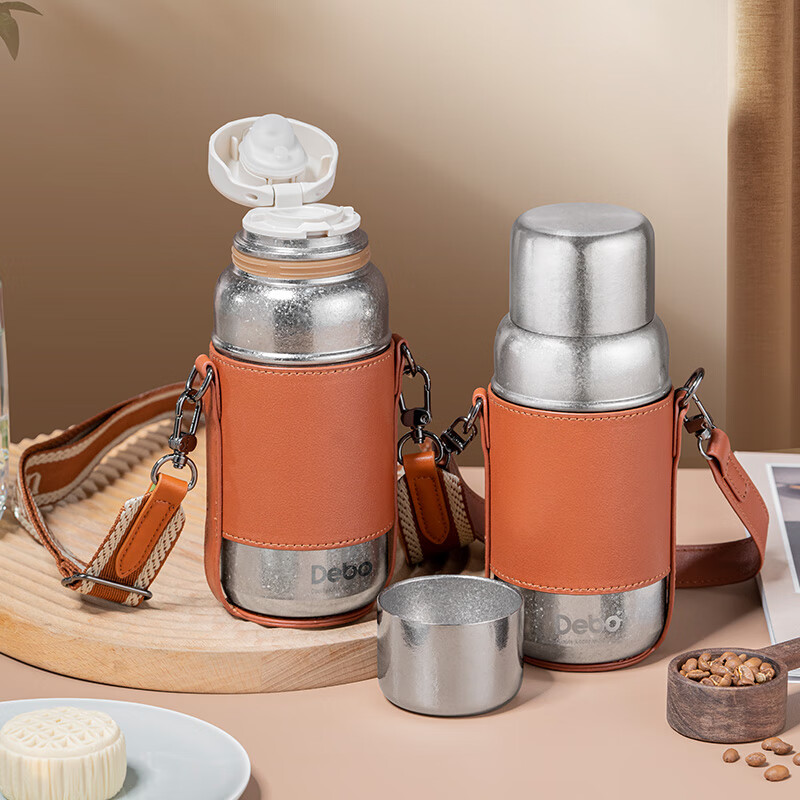 Debo德铂纯钛保温杯大容量焖茶杯办公室泡茶杯户外便携养生钛杯450ml DEP-889高清大图